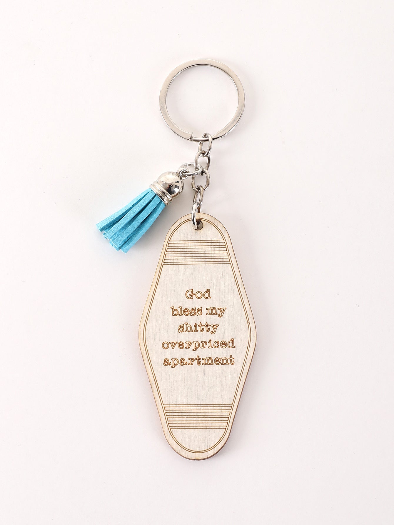 Wholesale English Letter Wooden Tassel Keychains